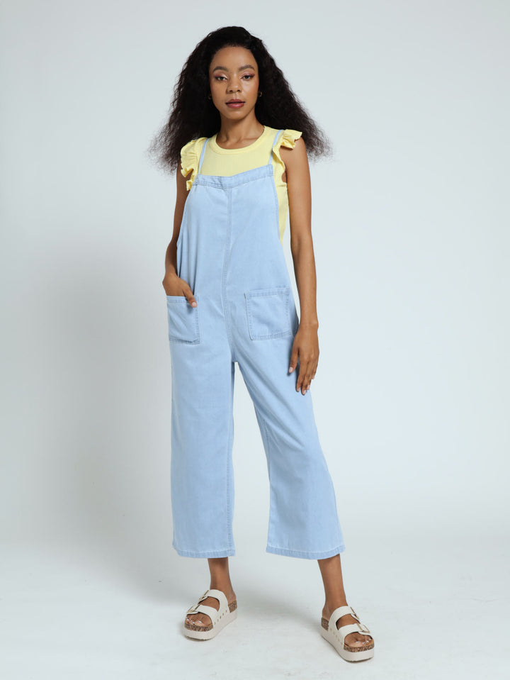 Denim Pocket Jumpsuit - Blue