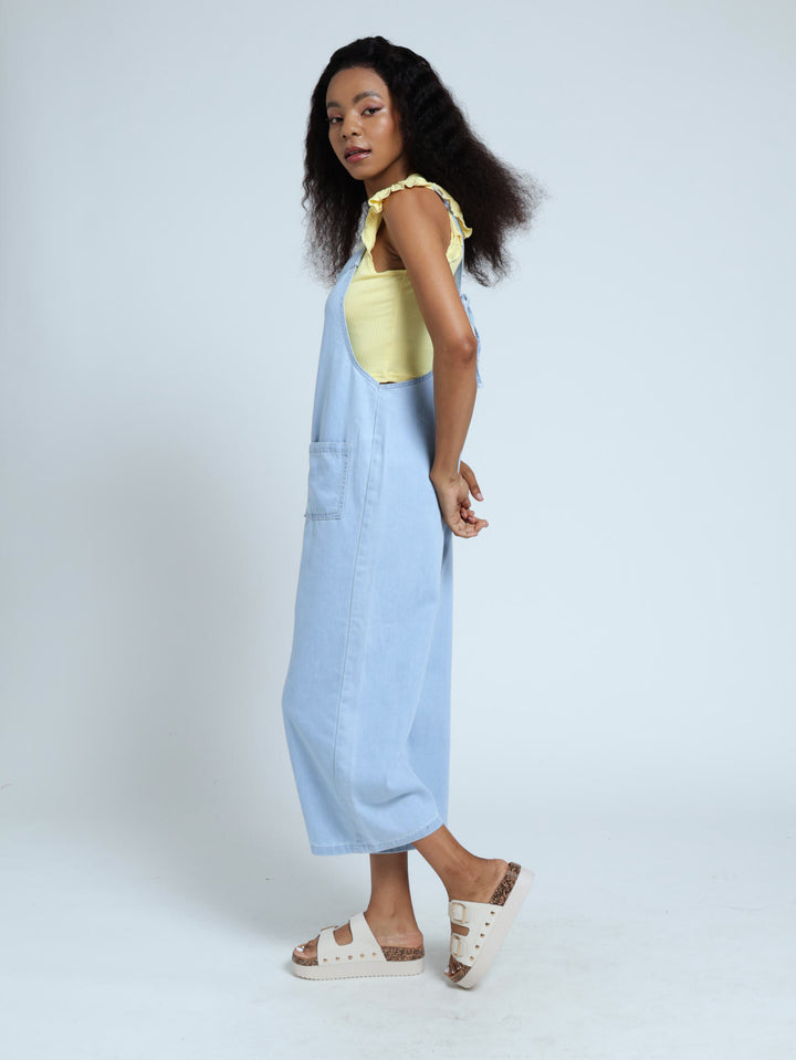 Denim Pocket Jumpsuit - Blue