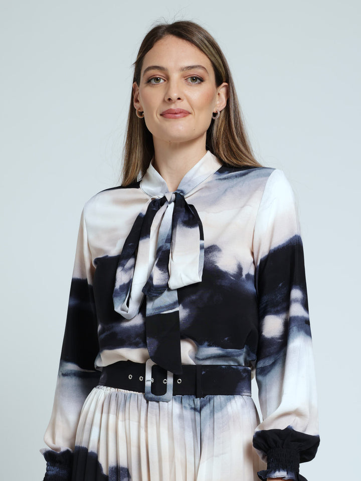 Kitty Bow Marble Blouse