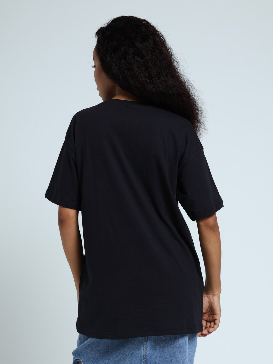 Over Sized Printed Tee - Black