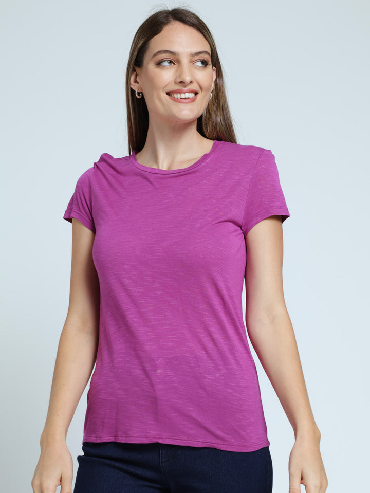 Hi-Lo Slouchy Tee - Magenta