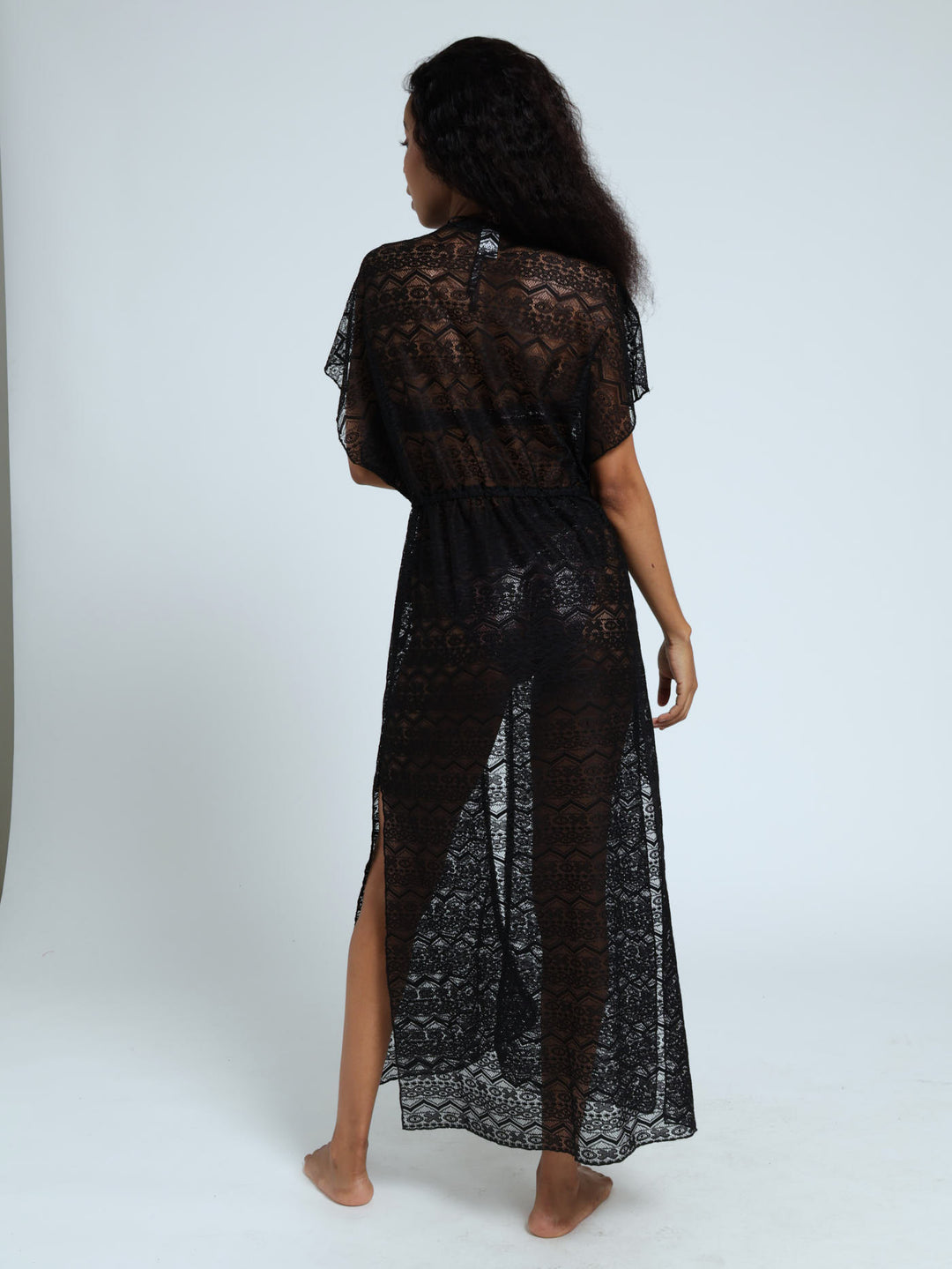 Maxi Lace Cover Up - Black