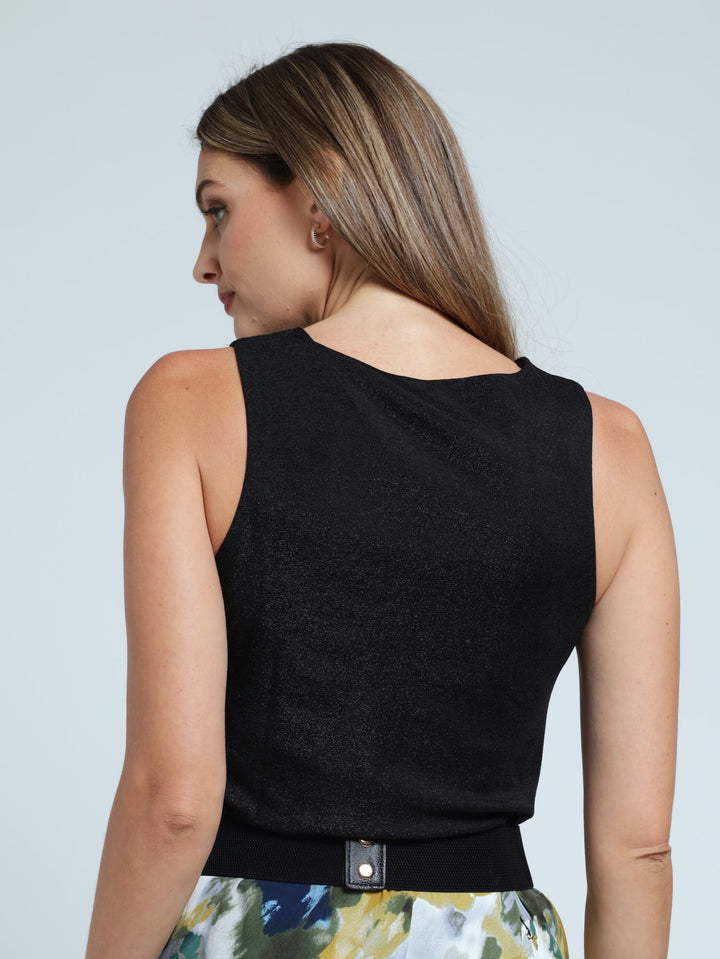 Shimmer Tank Top - Black