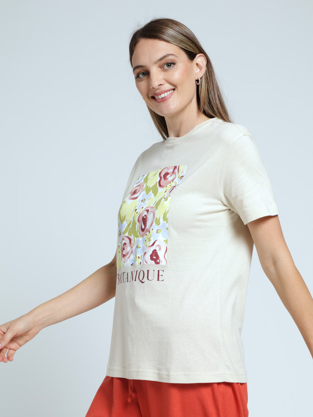 Floral Botanique Tee - Sand