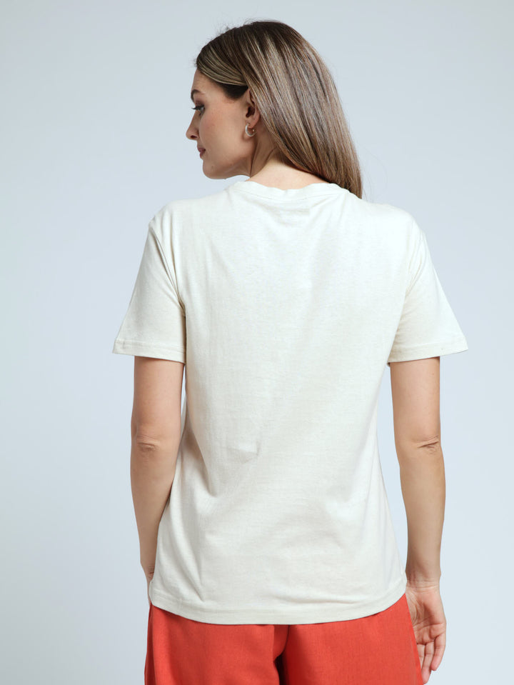 Floral Botanique Tee - Sand