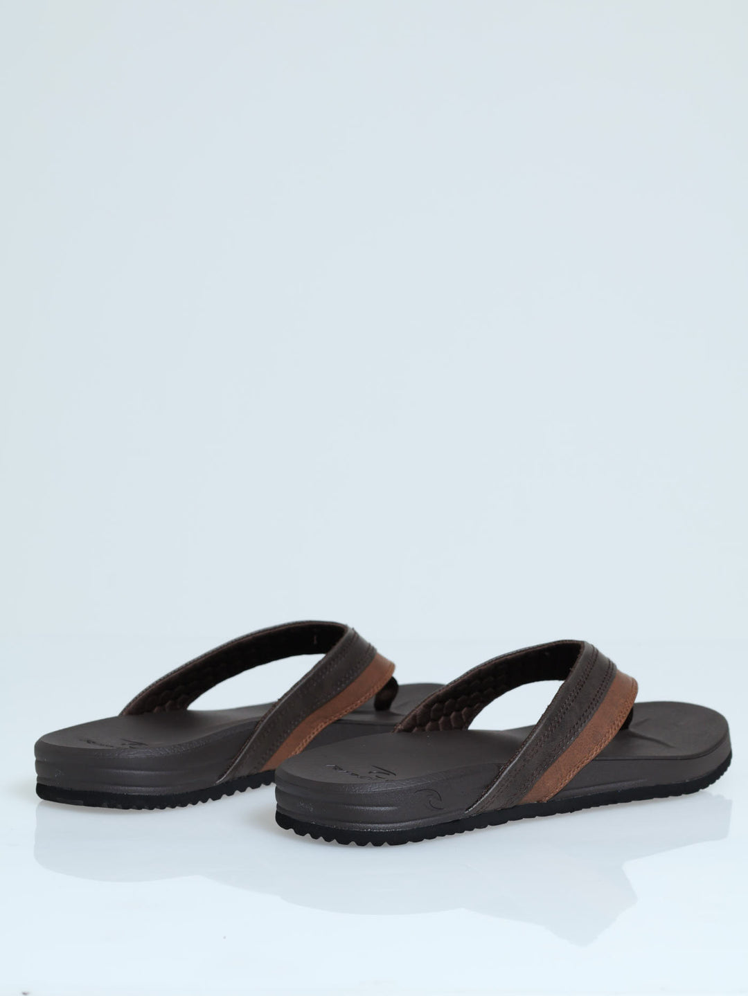 Soft Top Open Toe Wide Vamp Sandal - Brown