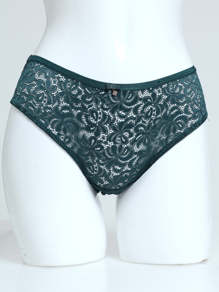 Full Lace Midi Panty - Dark Green