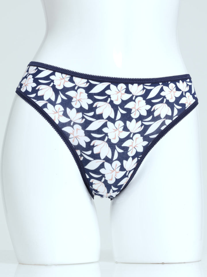 5 Pack Cotton Stretch Bikini - Abstract Floral/Blue/Navy