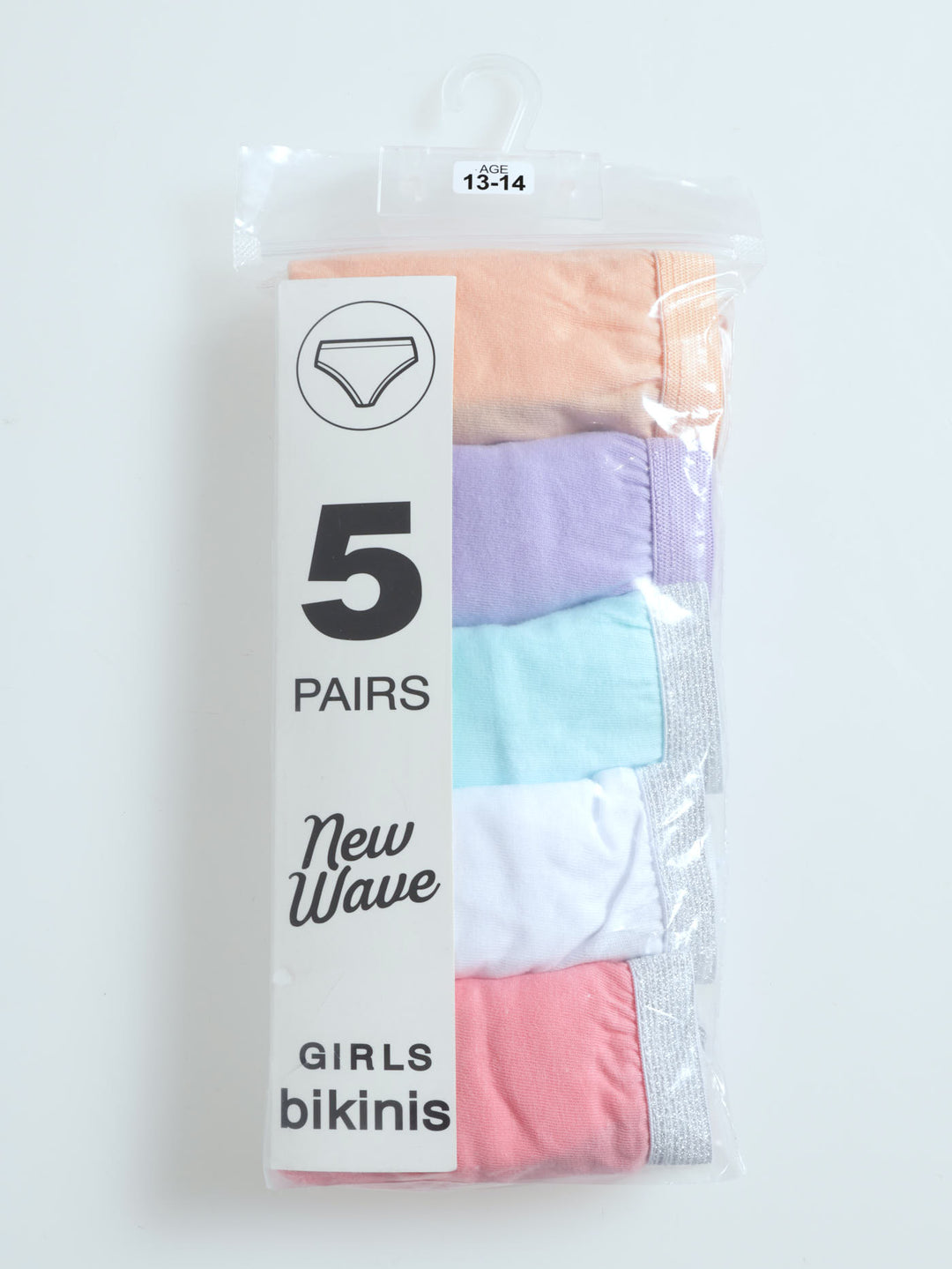 Girls 5 Pack Plain Panties