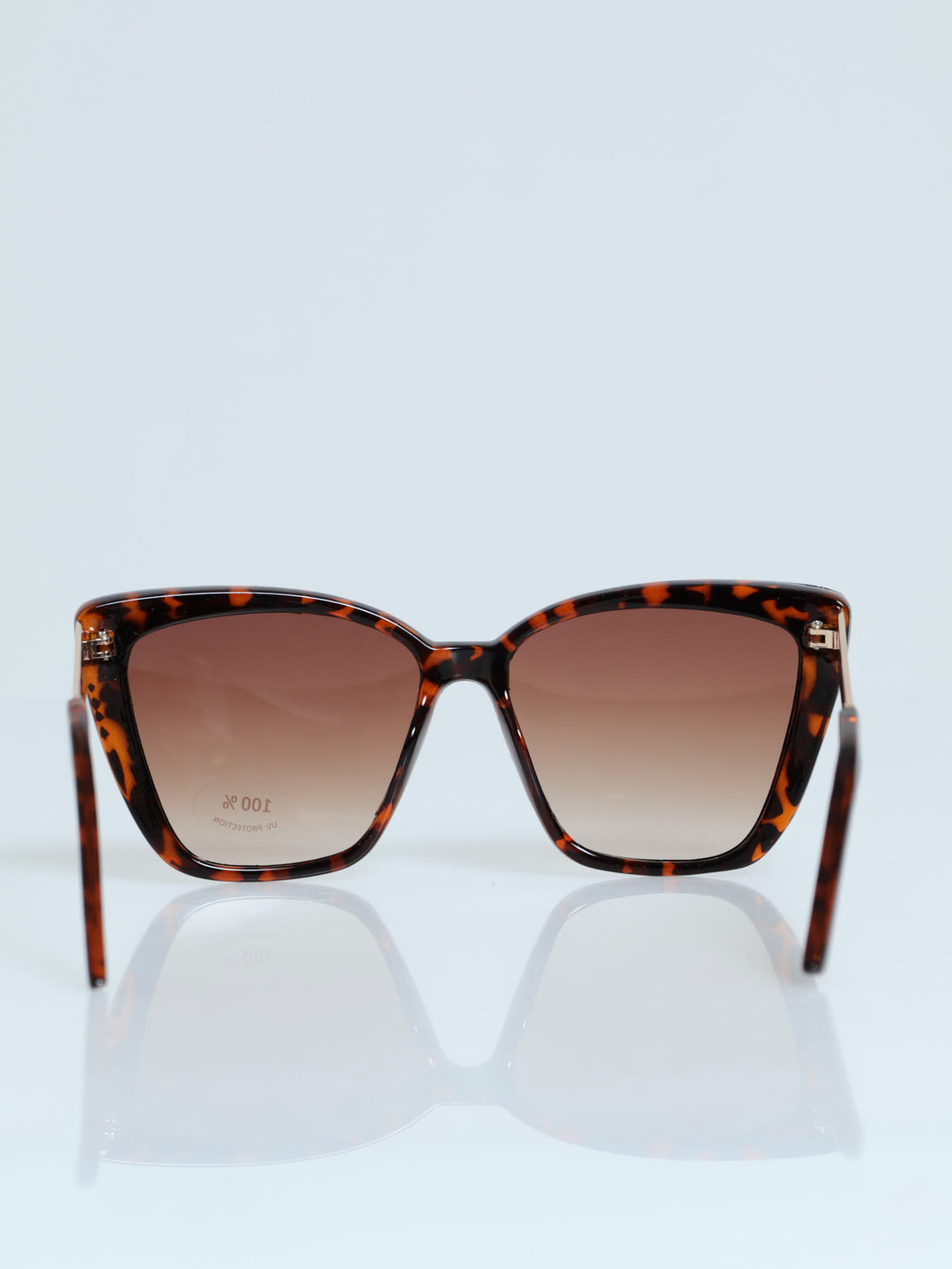 Bevelled Cateye Grad Lense Sunglasses - Tortoise