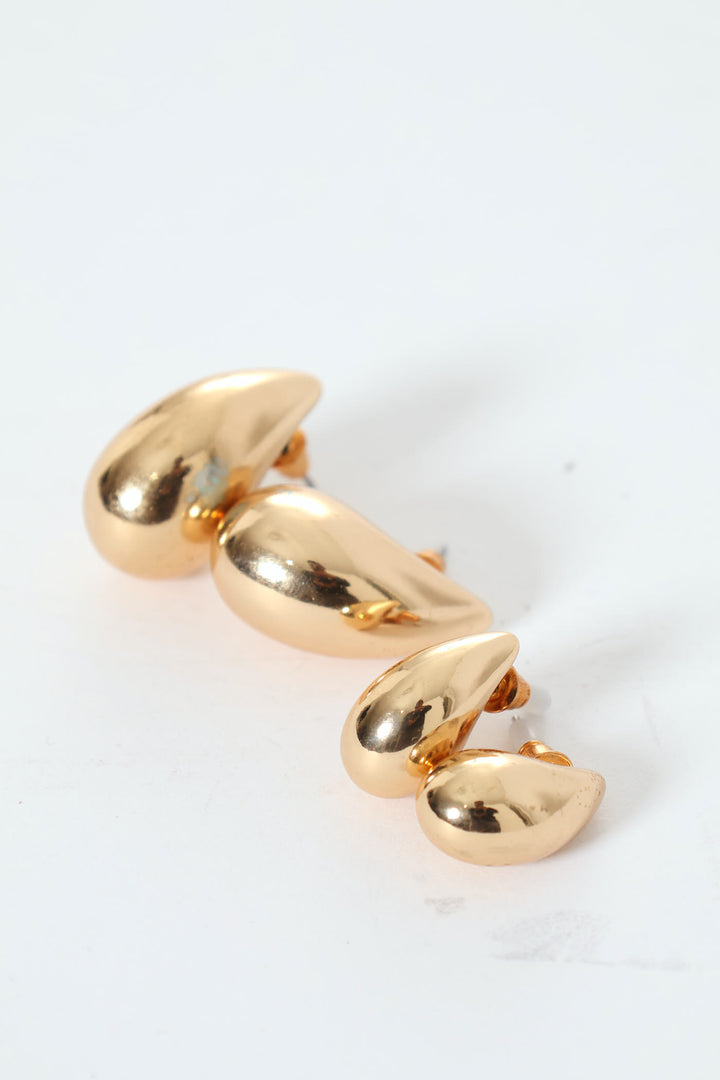 2 Pack Bubble Stud Earrings - Gold