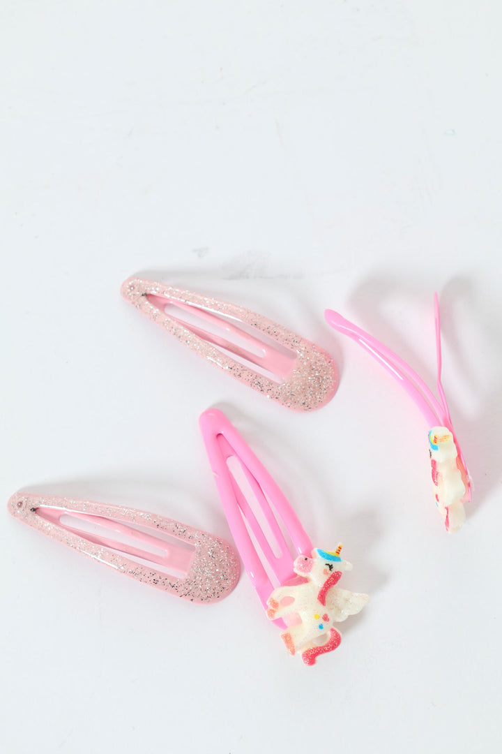 Pre-Girls Unicorn Hair Clips - Pink