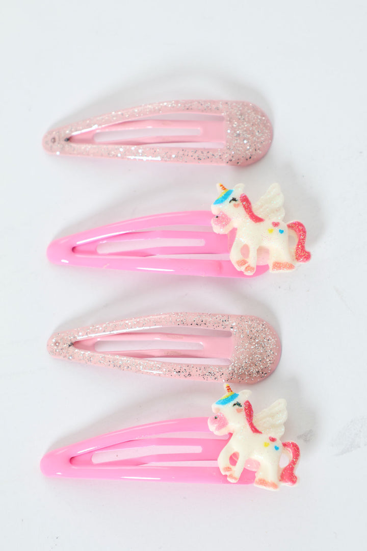 Pre-Girls Unicorn Hair Clips - Pink