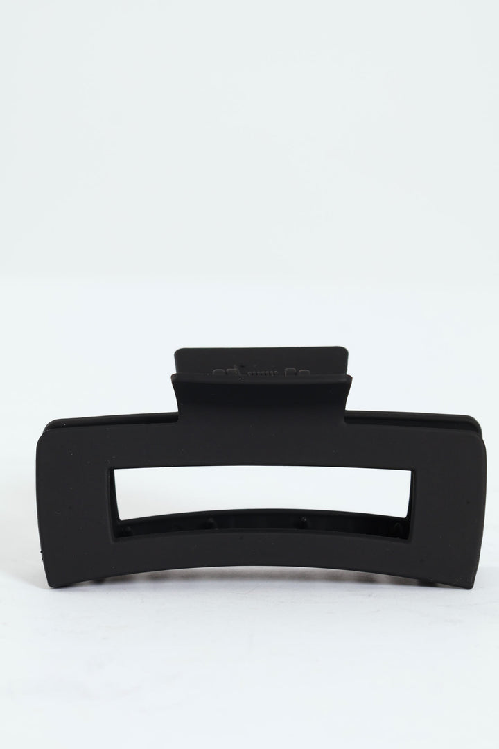 Cutout Matte Hair Clip - Black