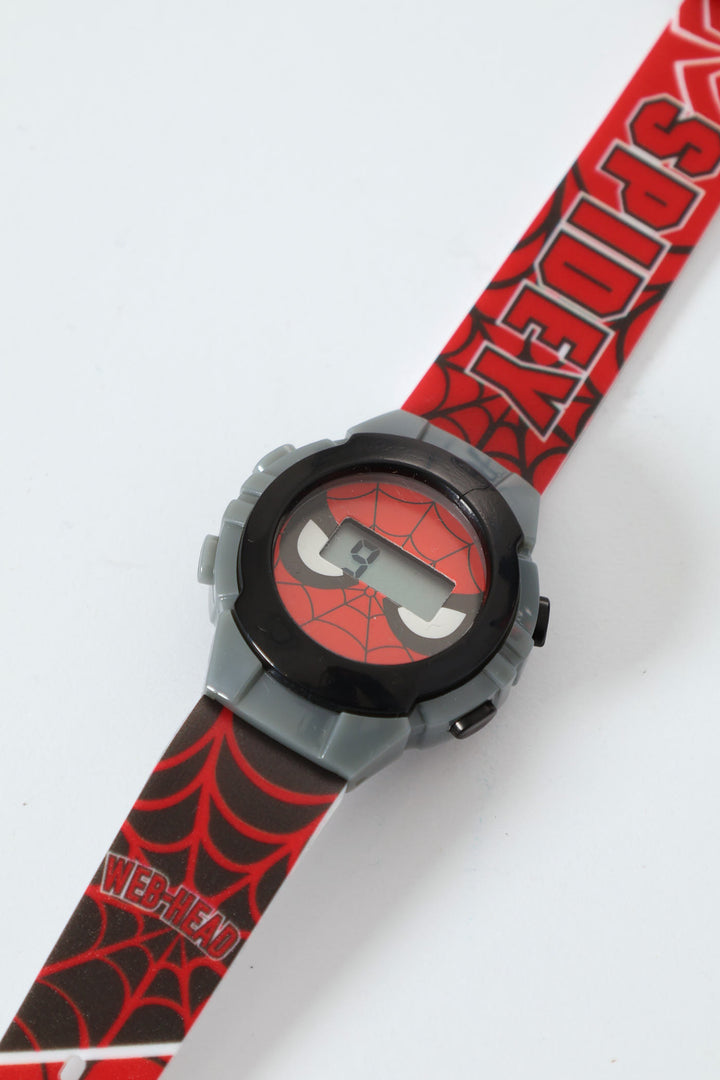 Pre-Boys Spiderman Watch And Wallet Set - Red