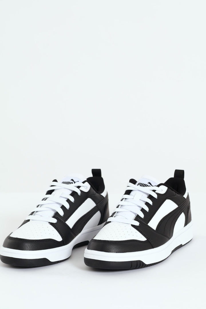 Rebound V6 Lo Chunky Closed Toe Lace Up Sneaker - White/Black