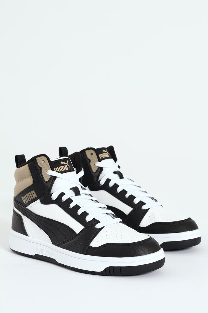 Rebound Hi Closed Toe Lace Up Sneaker - Brown/White