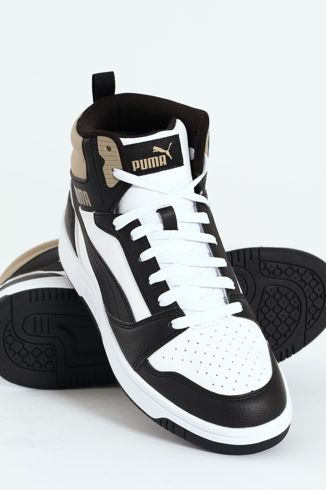 Rebound Hi Closed Toe Lace Up Sneaker - Brown/White