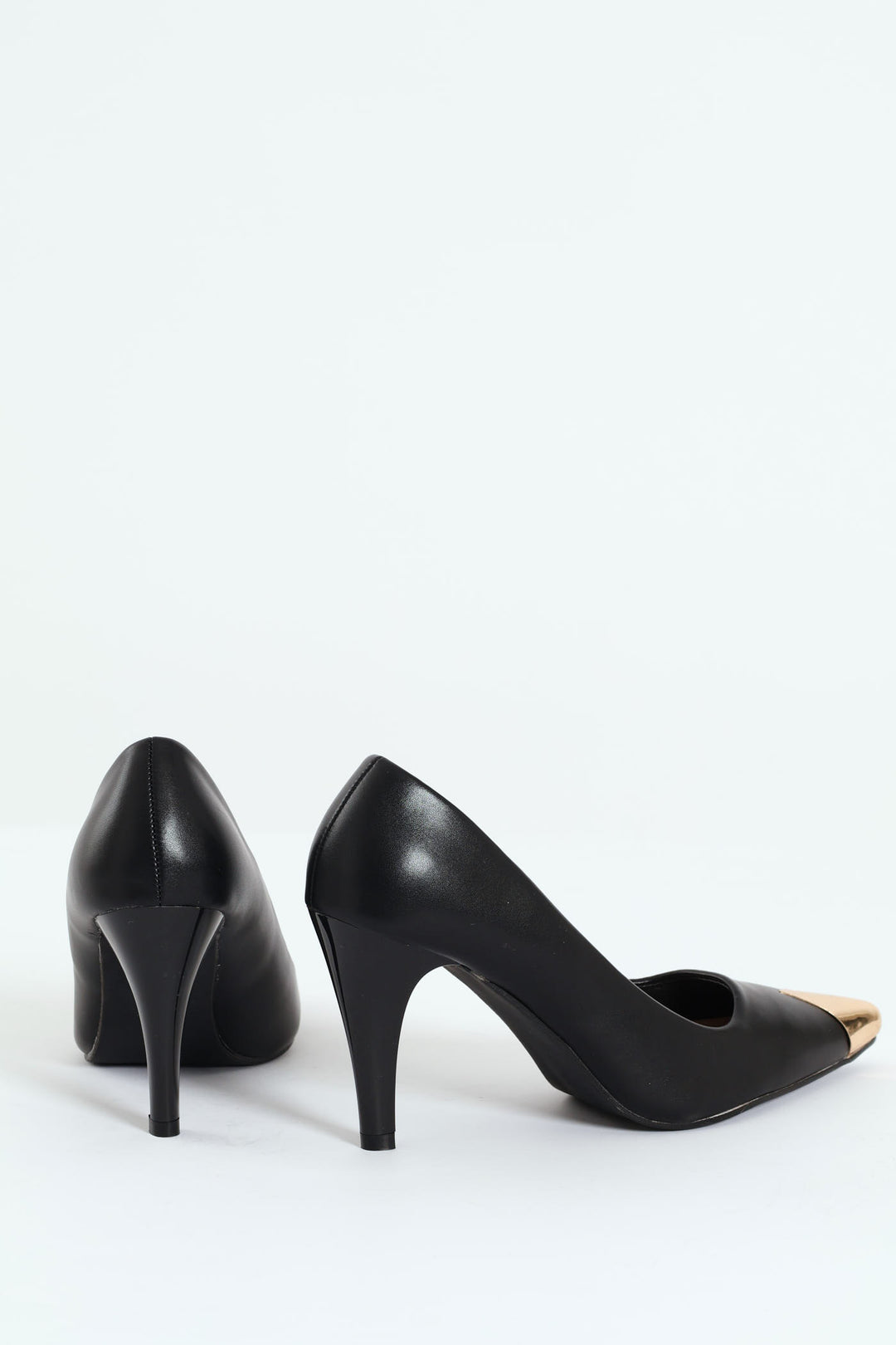 Metal Toe Cap Court Heel - Black