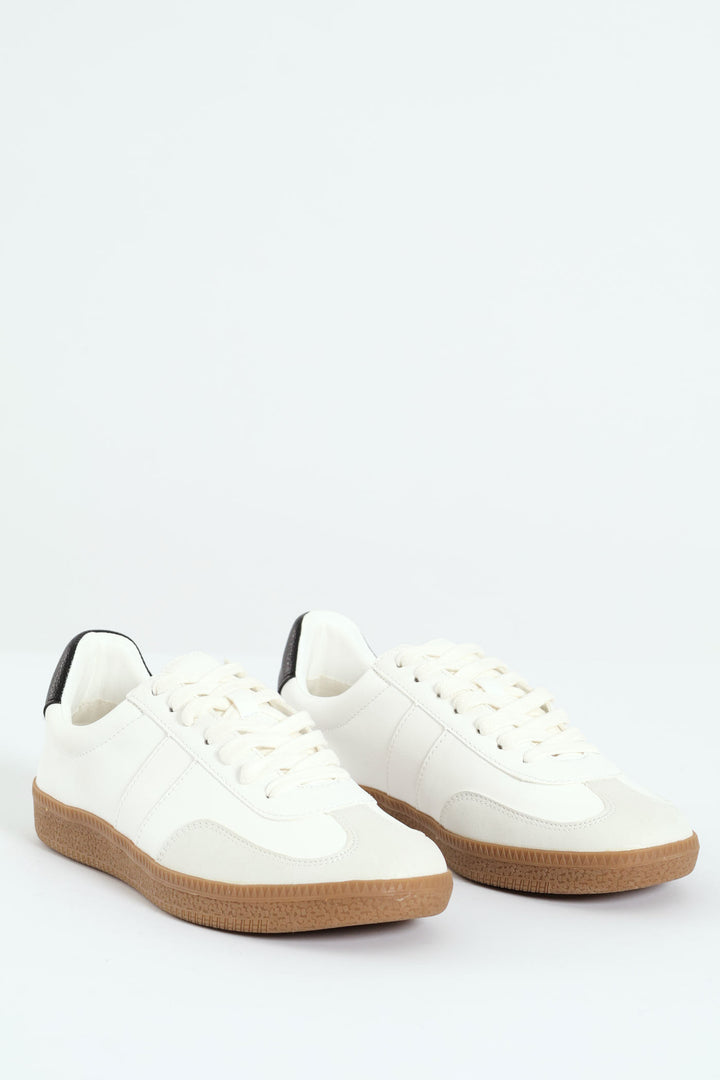 Impallaa Slim Retro Lace Up Sneaker - White