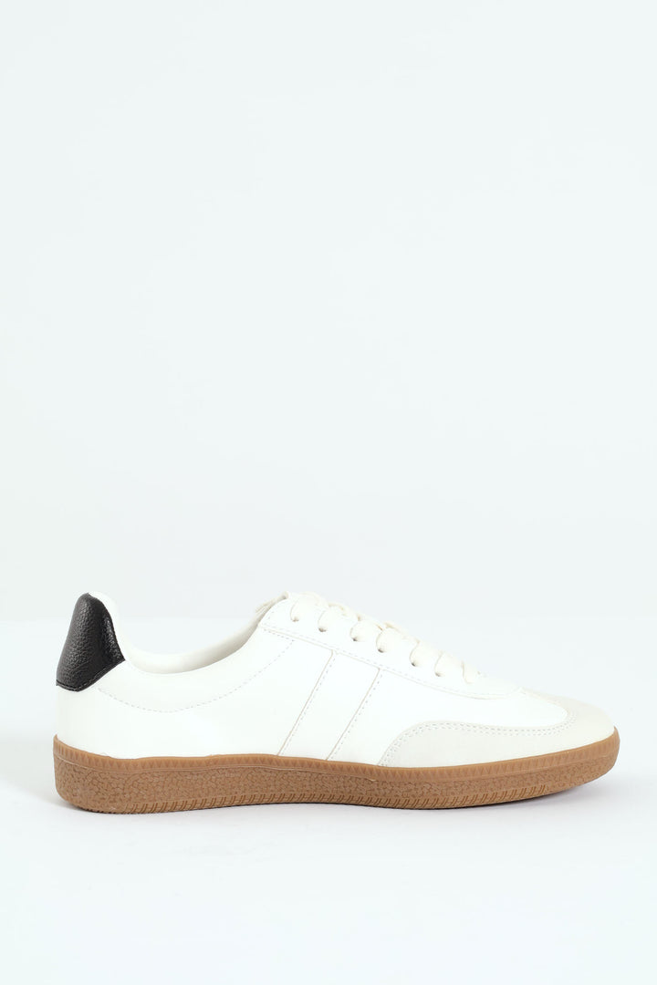 Impallaa Slim Retro Lace Up Sneaker - White