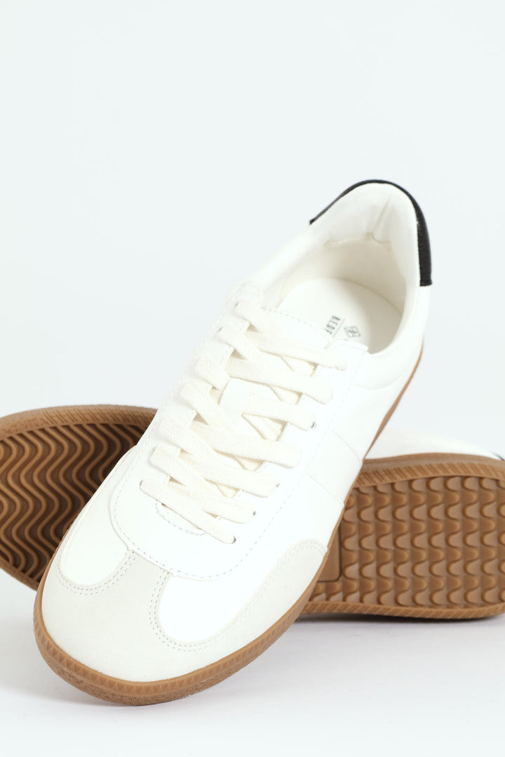 Impallaa Slim Retro Lace Up Sneaker - White