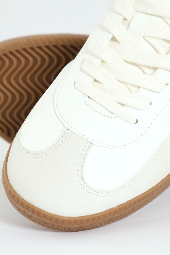 Impallaa Slim Retro Lace Up Sneaker - White