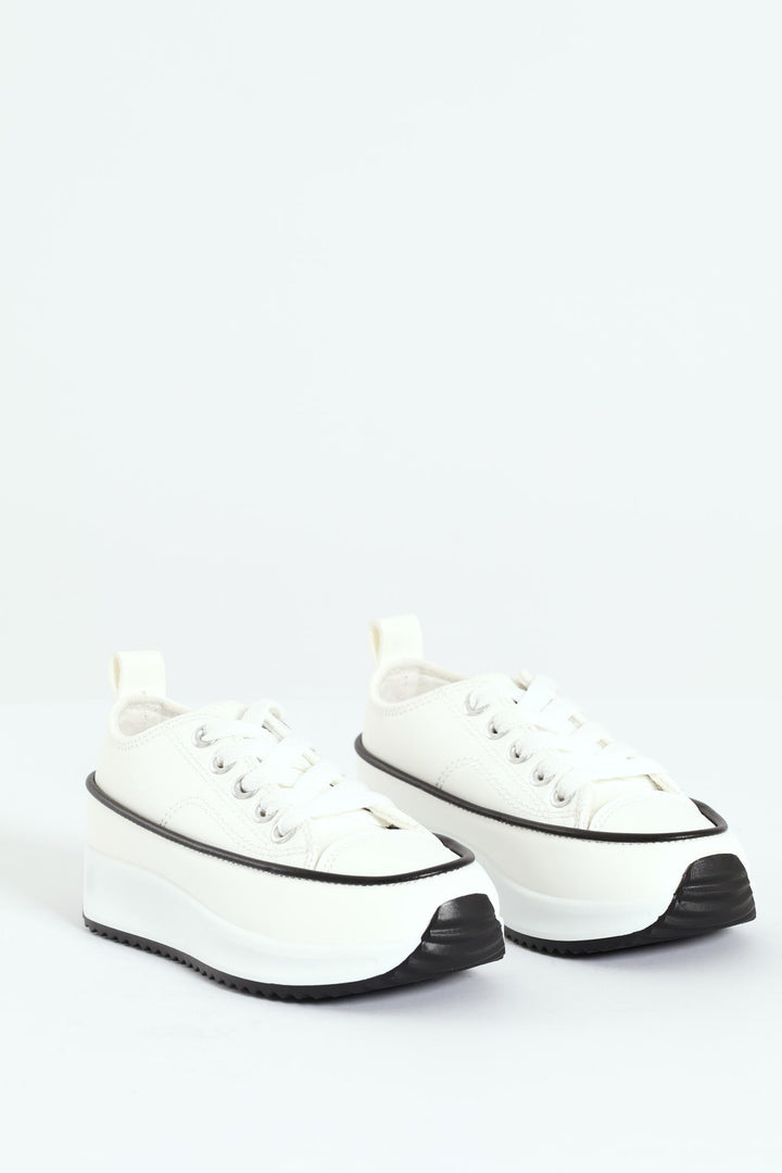 Girls Casey Platform Sneaker - White