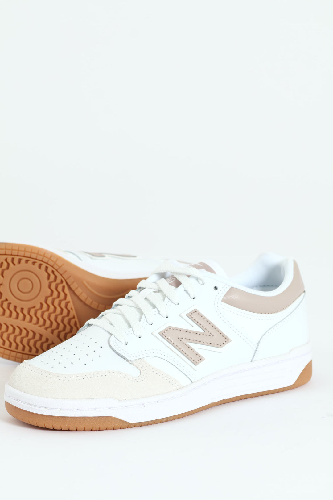 Bb480L V1 Classic Basic Lace Up Sneaker - White/Beige