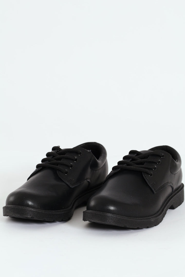 Boys Curtis Lace Up School Shoe - Black