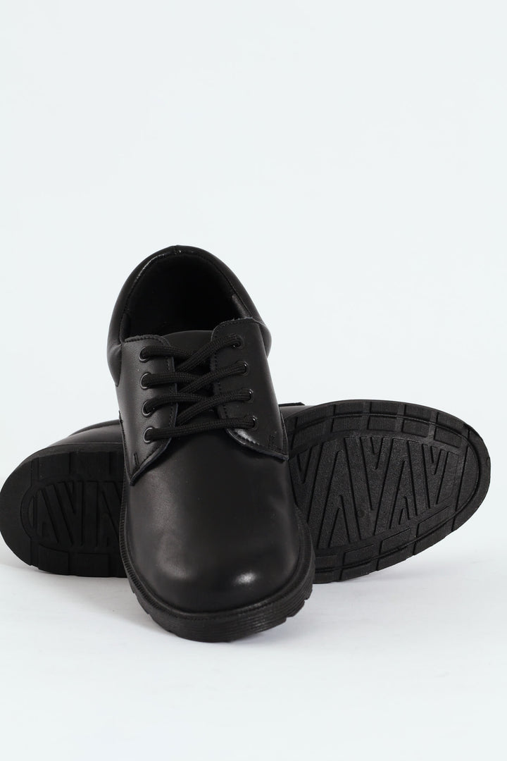 Boys Curtis Lace Up School Shoe - Black