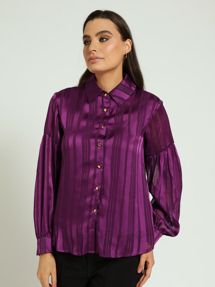 Burnout Stripe Shirt - Dafk Purple