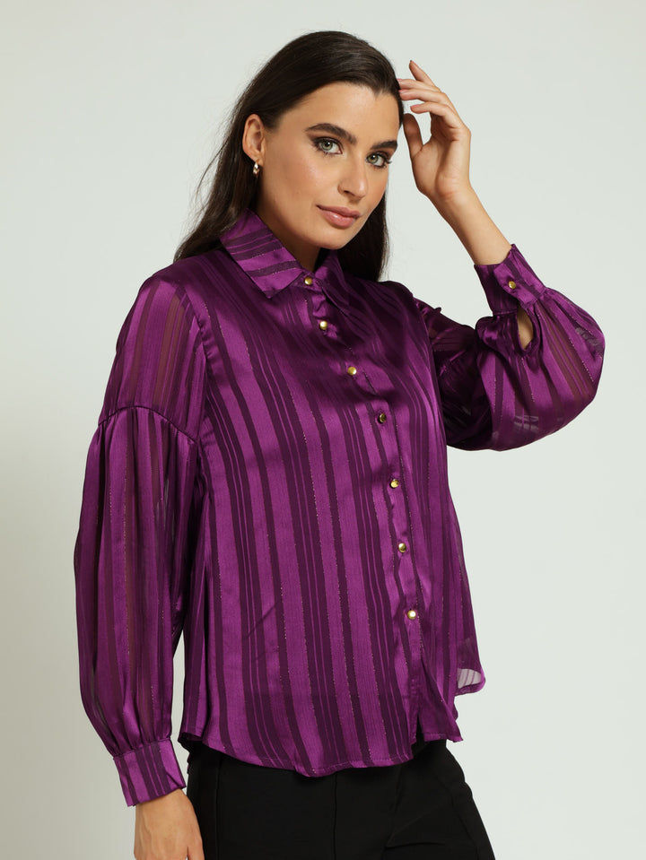 Burnout Stripe Shirt - Dafk Purple