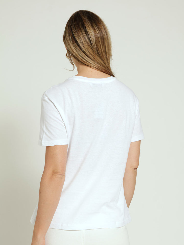 Puff Butterfly Print Tee - Bright White