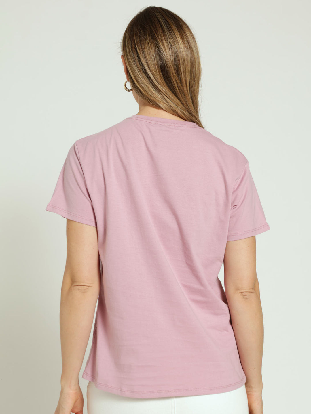 Floral Circle Tee - Mauve