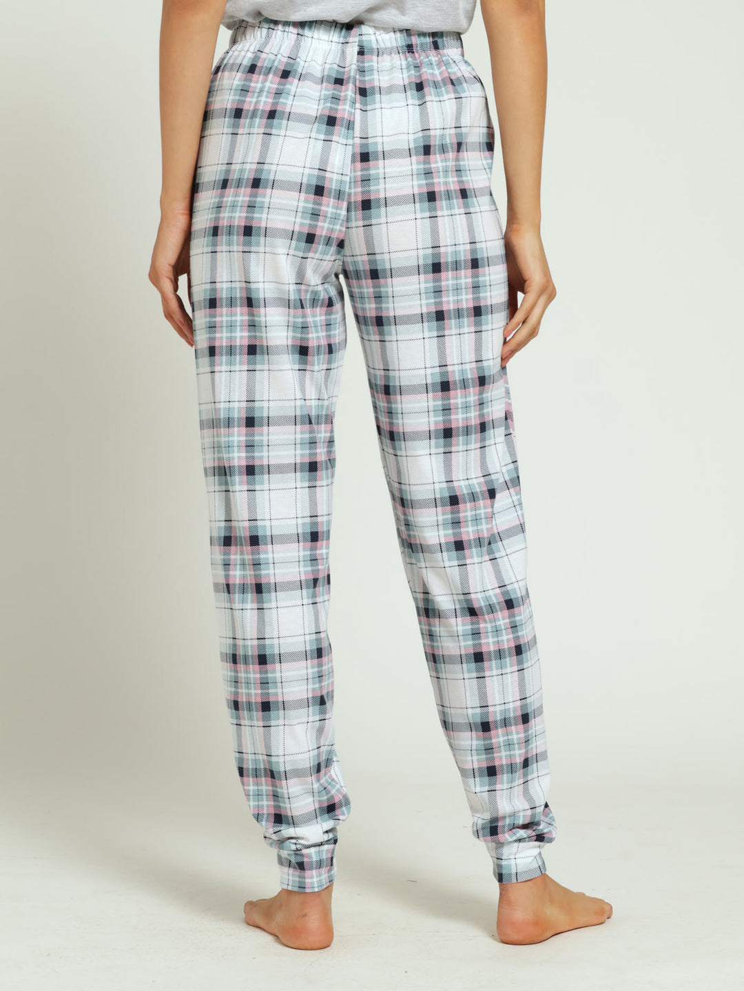 Check Jogger Pj Pants - Duck Egg