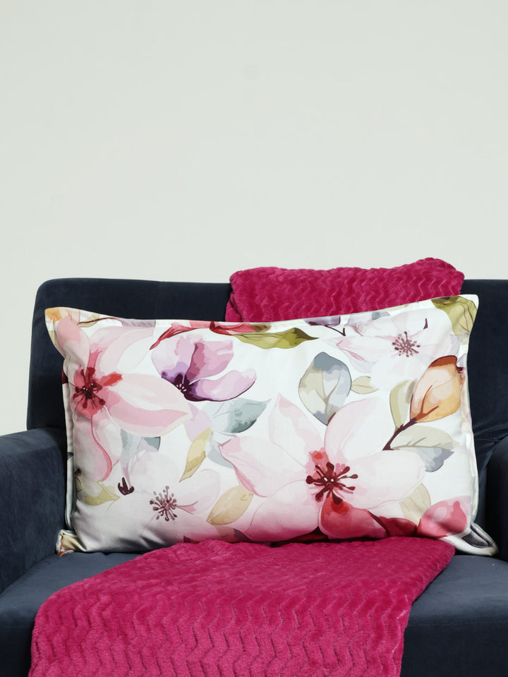 Pale Floral Velvet Scatter Cushions 60X40cm