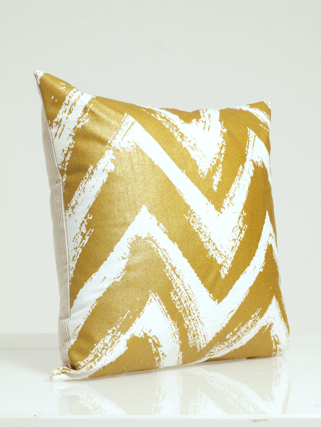 Chevron Gold Foil Scatter Cushion - Gold