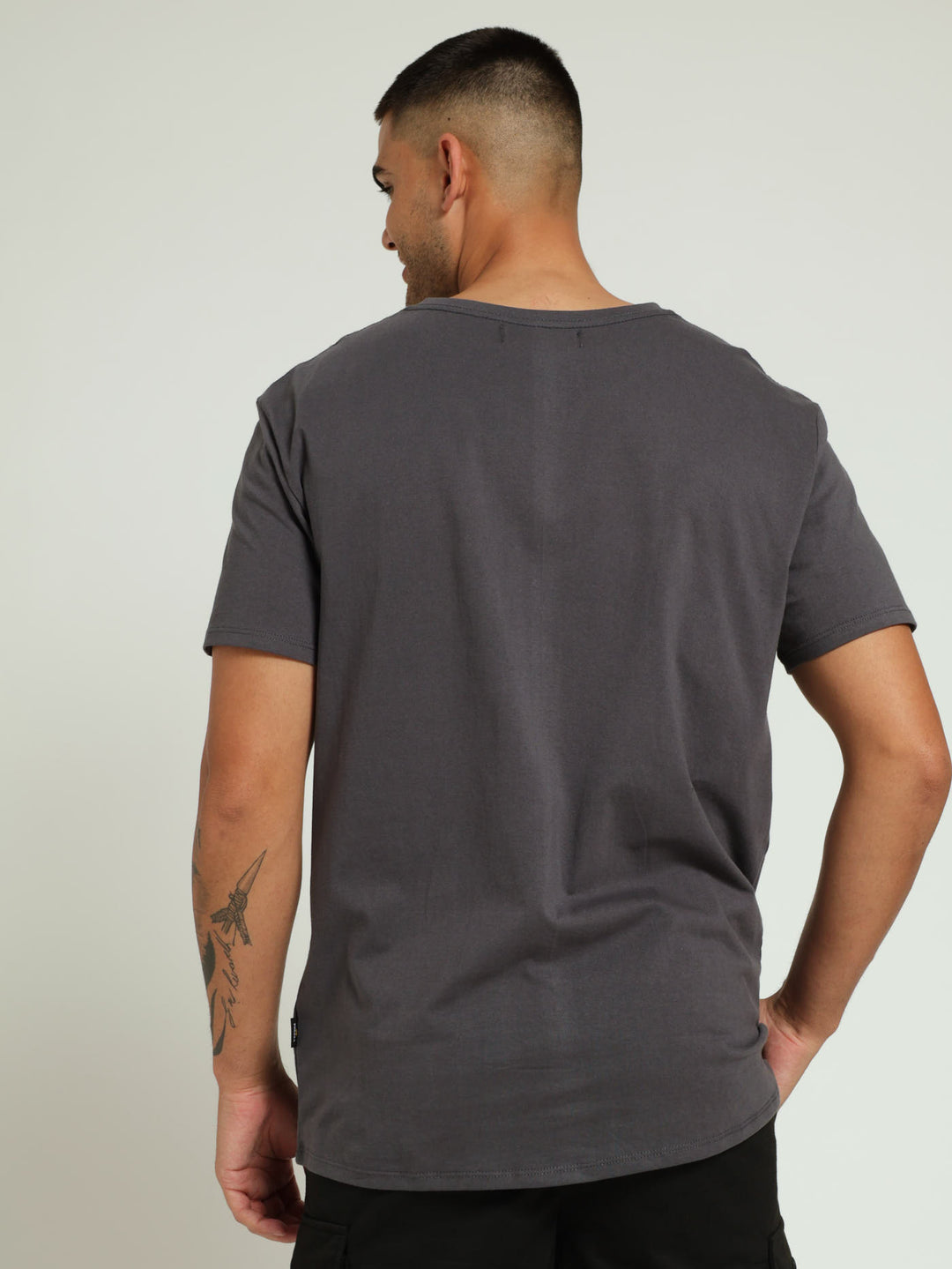 Basic Print Tee - Charcoal