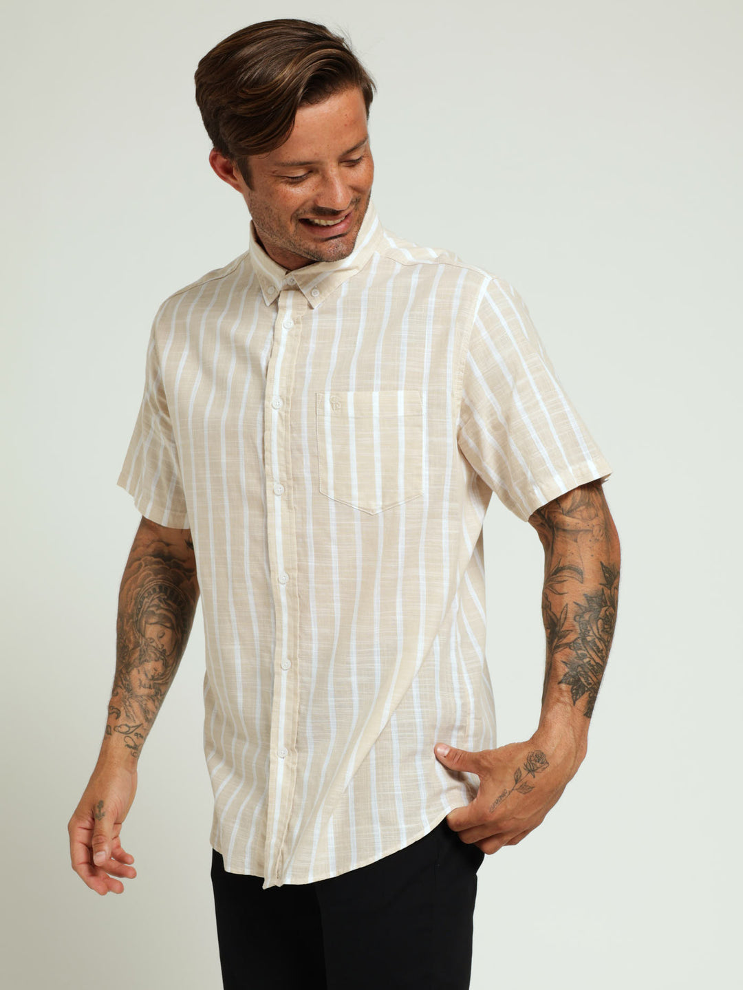 Stripe Shirt - Light Stone