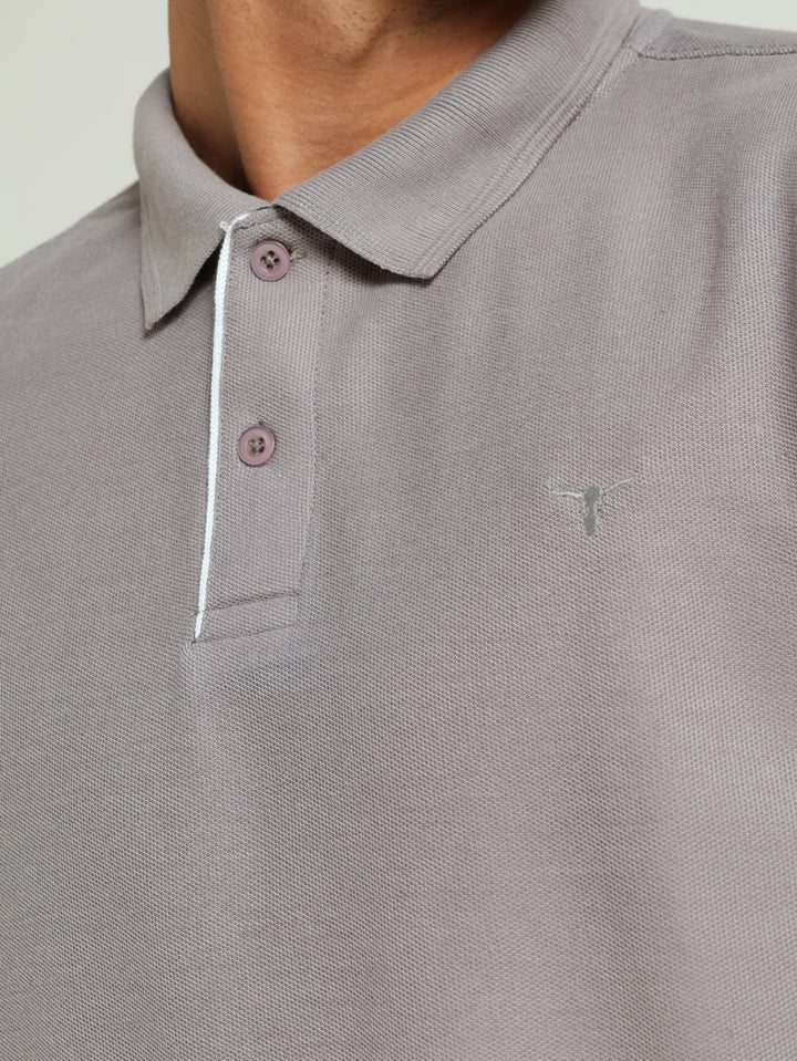 Pique Tip Golfer - Light Grey