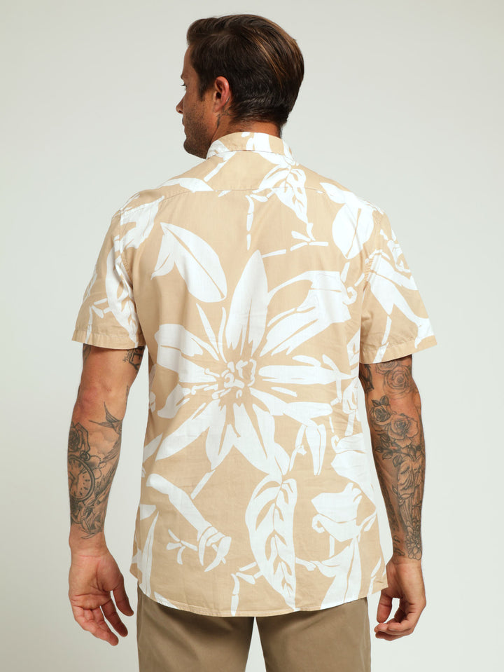 Floral Shirt - Light Stone