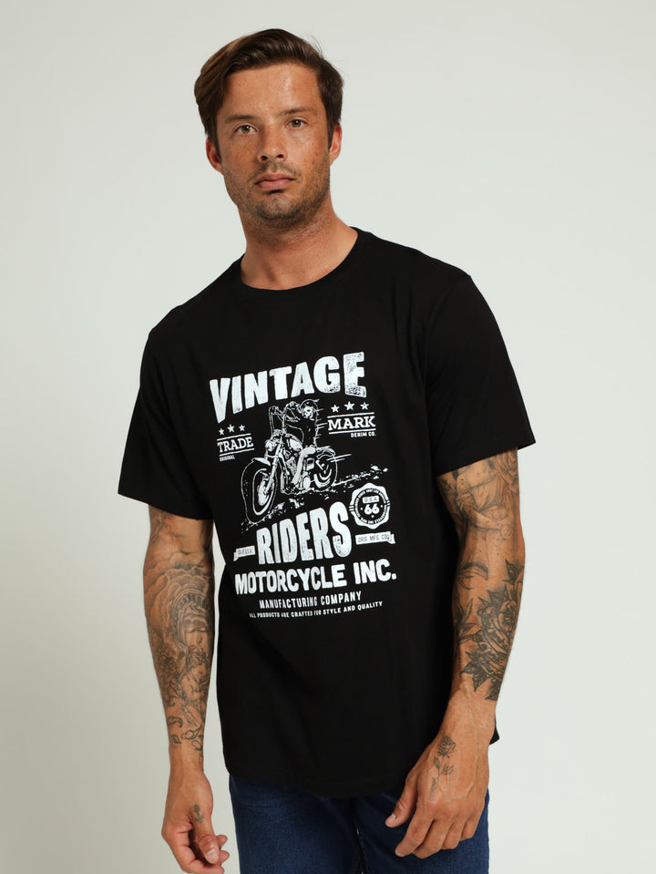 Vintage Riders Tee - Black