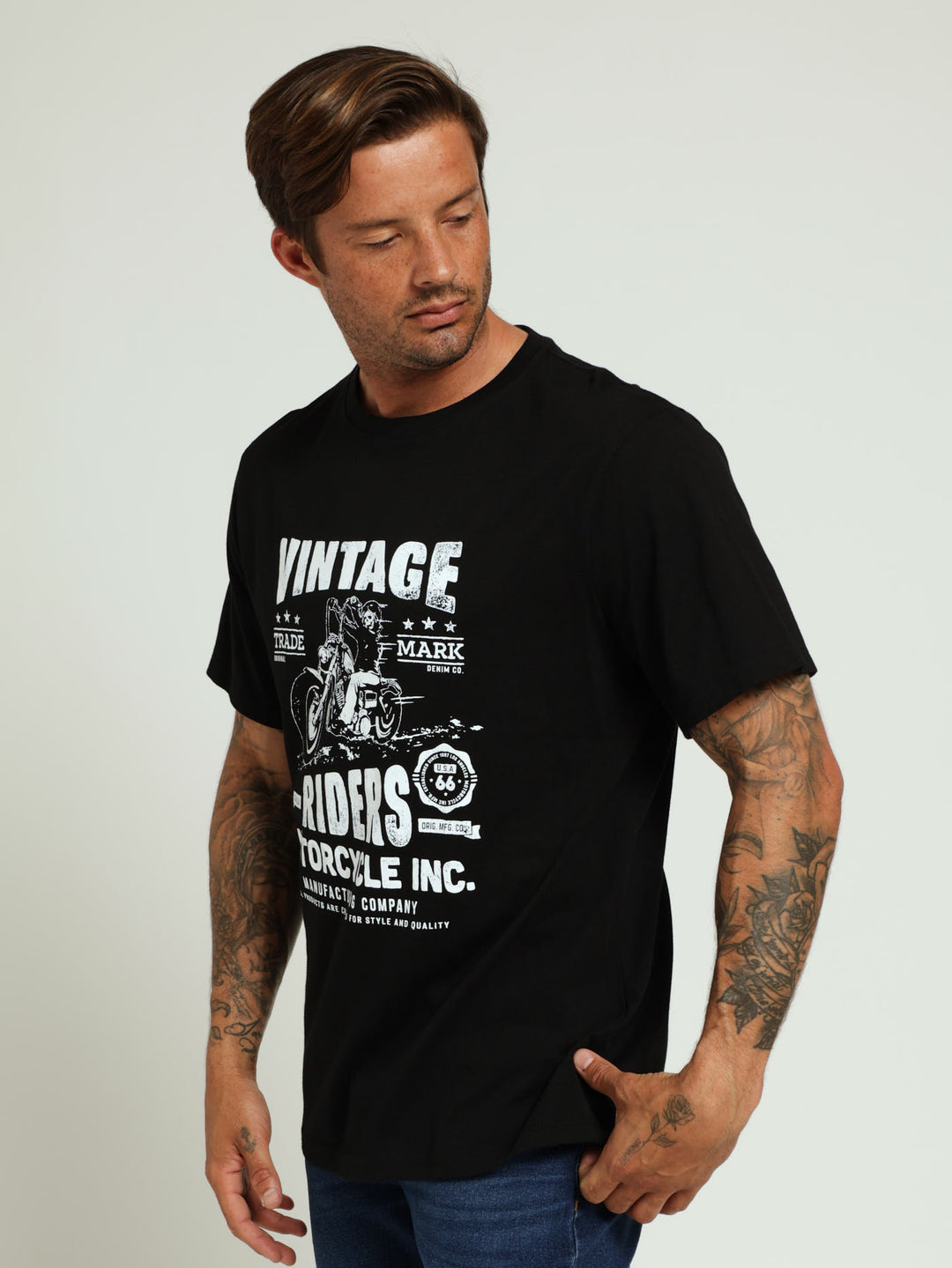 Vintage Riders Tee - Black