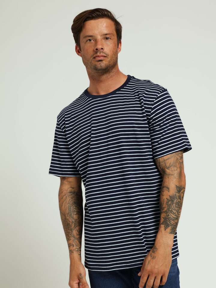 Stripe Tee - Navy