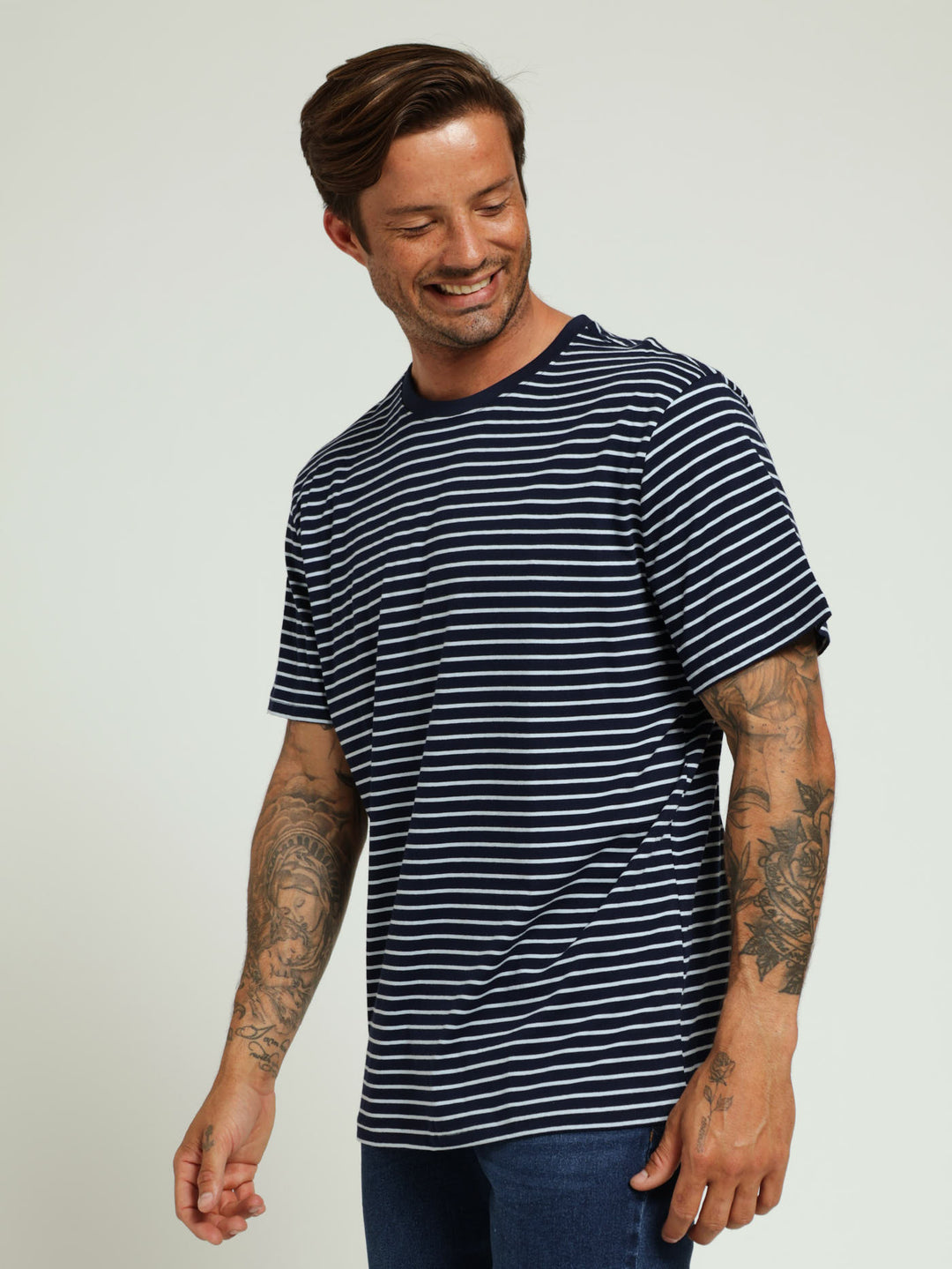 Stripe Tee - Navy