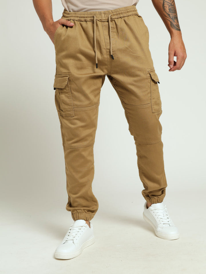 Knit Cargo Jogger - Camel