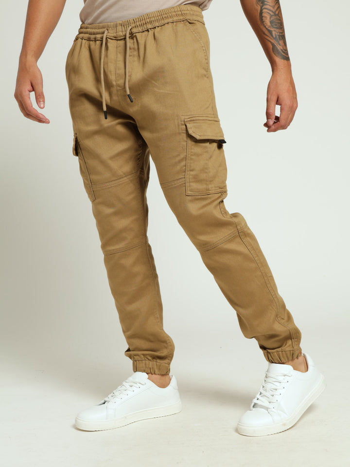 Knit Cargo Jogger - Camel