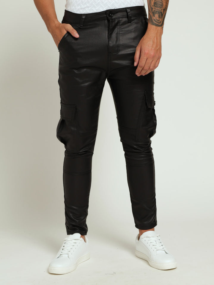 Wax Denim Cargo Jean - Black