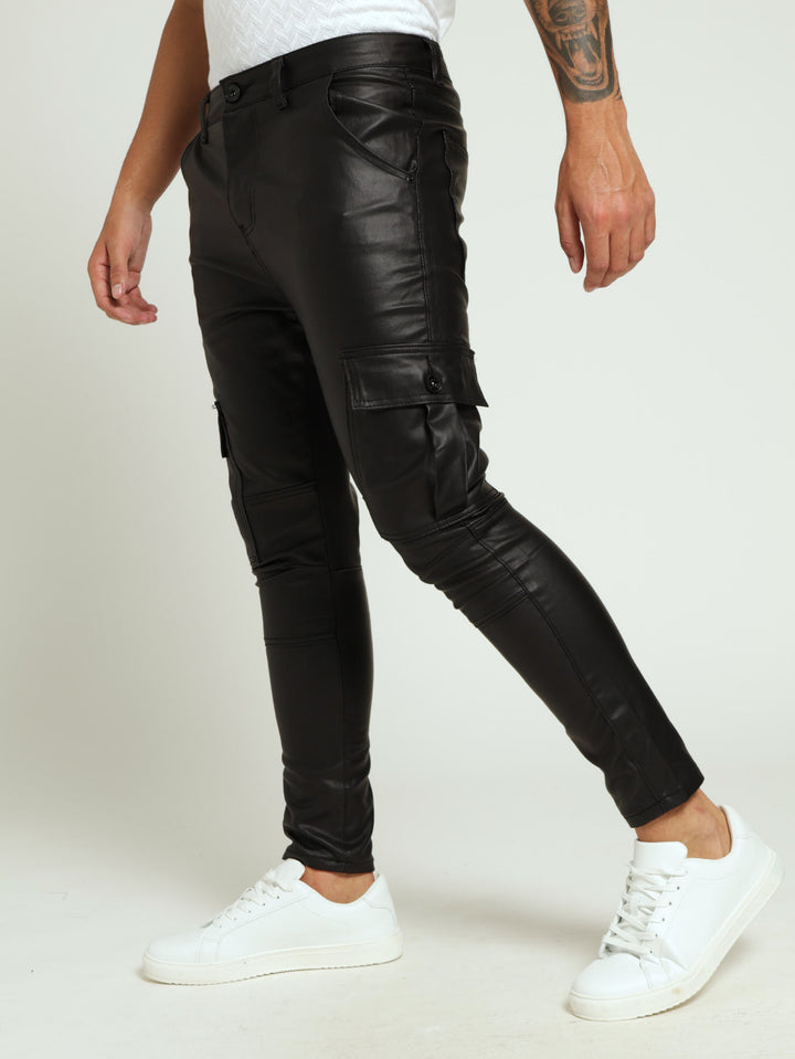 Wax Denim Cargo Jean - Black